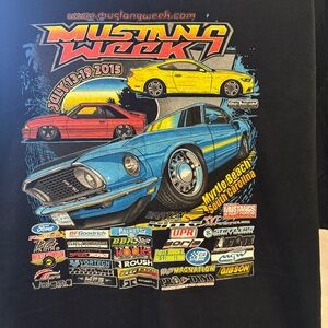 Mustang Week T-Shirt Mens 2XL Myrtle Beach SC 2015 Car Show Double Sided EUC
